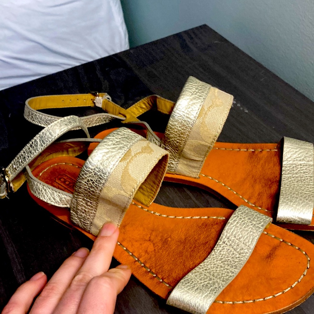 Coach Strappy Sandals in Gold